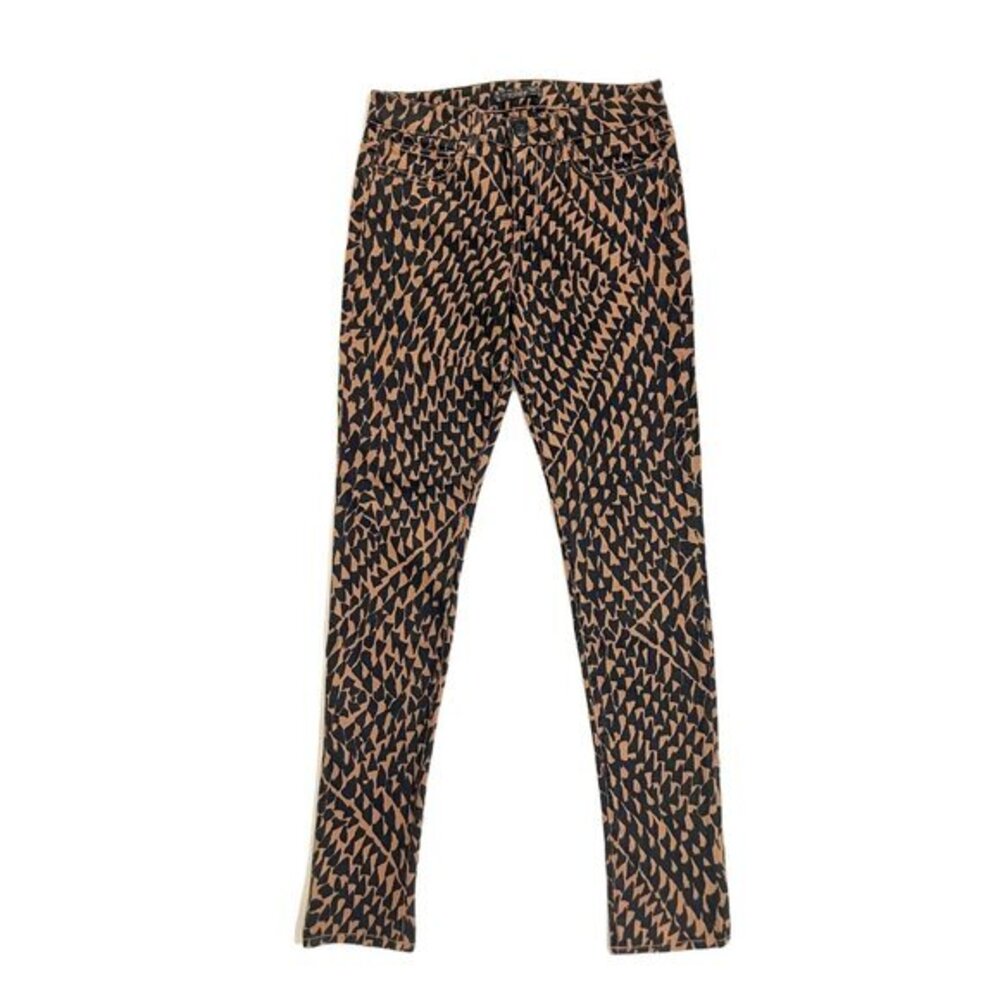 Joe's Jeans Wild Print Skinny Jeans Brown Black Print Mid Rise Sz 28 New $189